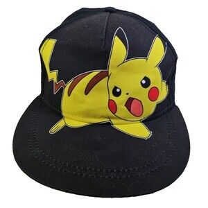 Pokemon Pikachu Hat Cap Snapback Kid 1995 Tagged Nintendo BlackYellow Game Freak